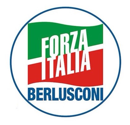 Il simbolo di Forza Italia con La scritta 'Berlusconi' presentato alle Elezioni Europee.