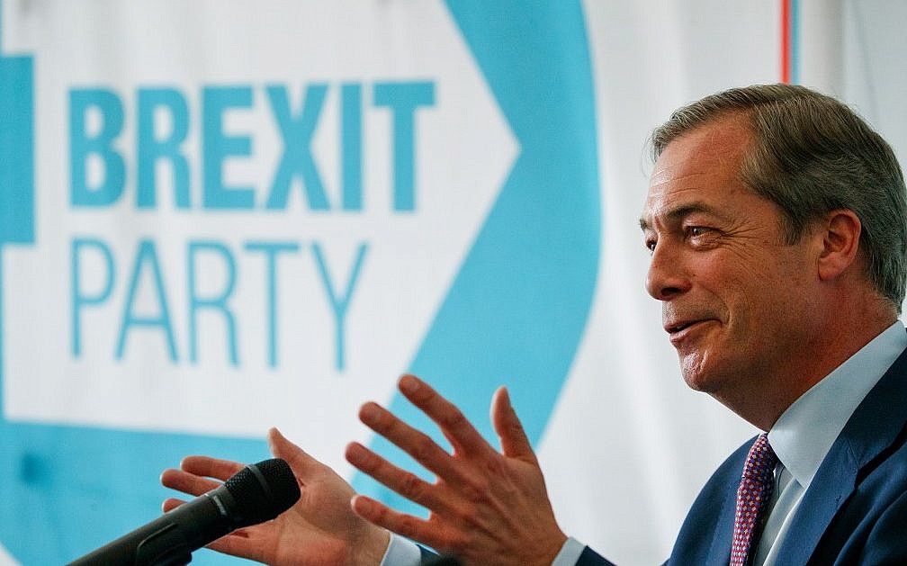 Brexit Party ed il suo leader Nigel Farage