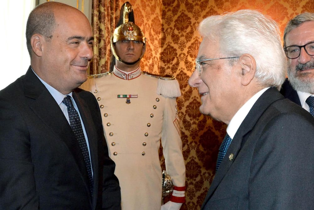 Il presidente della Repubblica Sergio Mattarella con Nicola Zingaretti, presidente della Regione Lazio