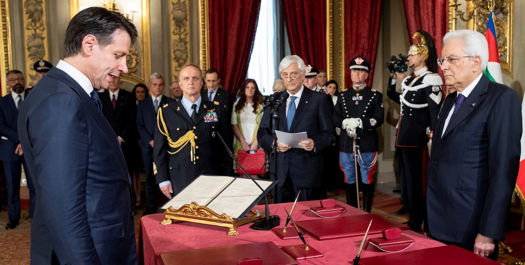 Il Presidente Sergio Mattarella con Giuseppe Conte