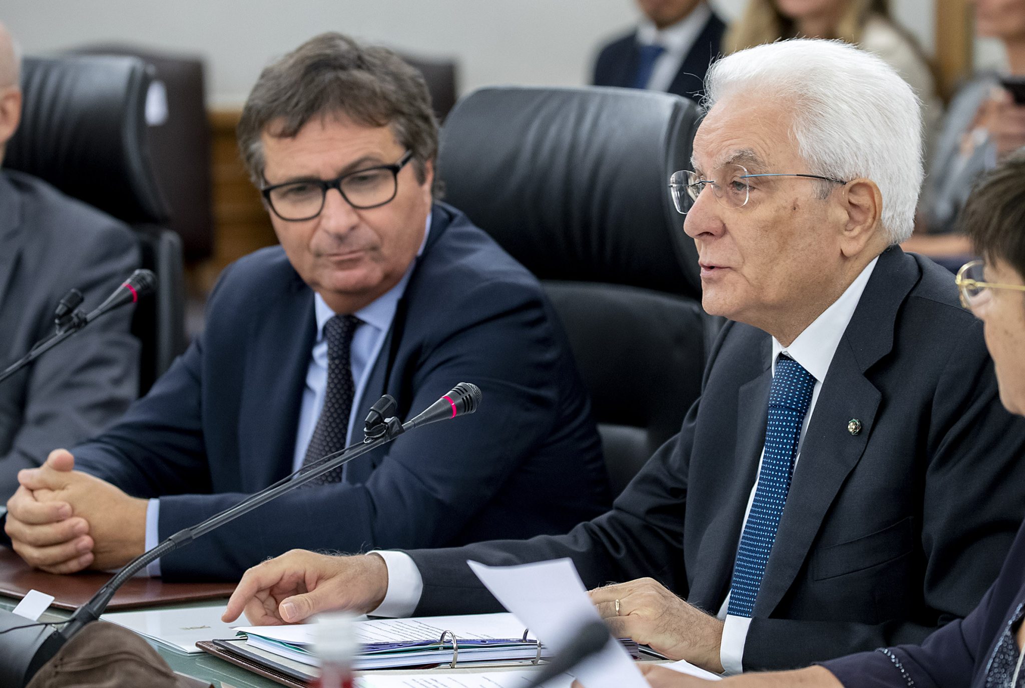 David Ermini, vicepresidente del Csm ed il Presidente  Mattarella