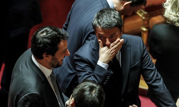 Salvini e Renzi in aula