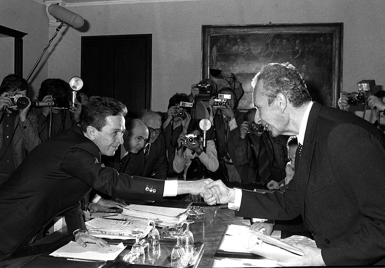 Enrico Berlinguer e Aldo Moro Roma 1977