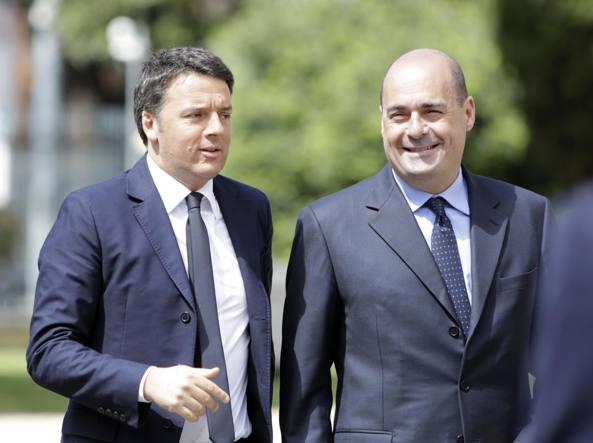 Renzi e Zingaretti a passeggio