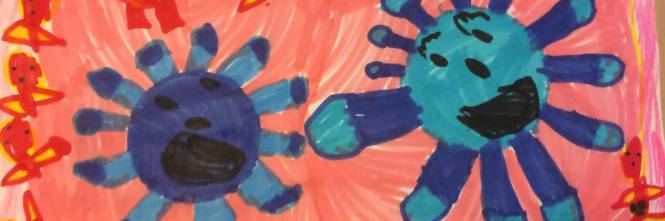 il corona virus disegnato dai bambini
