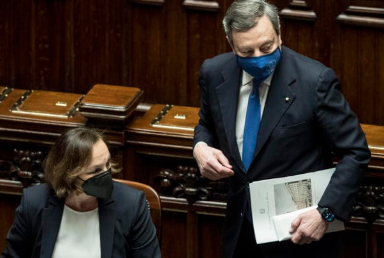 Il Premier Draghi con la ministra Lamorgese