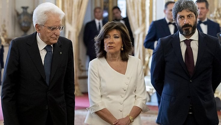 Il presidente Mattarella Fico e la Casellati