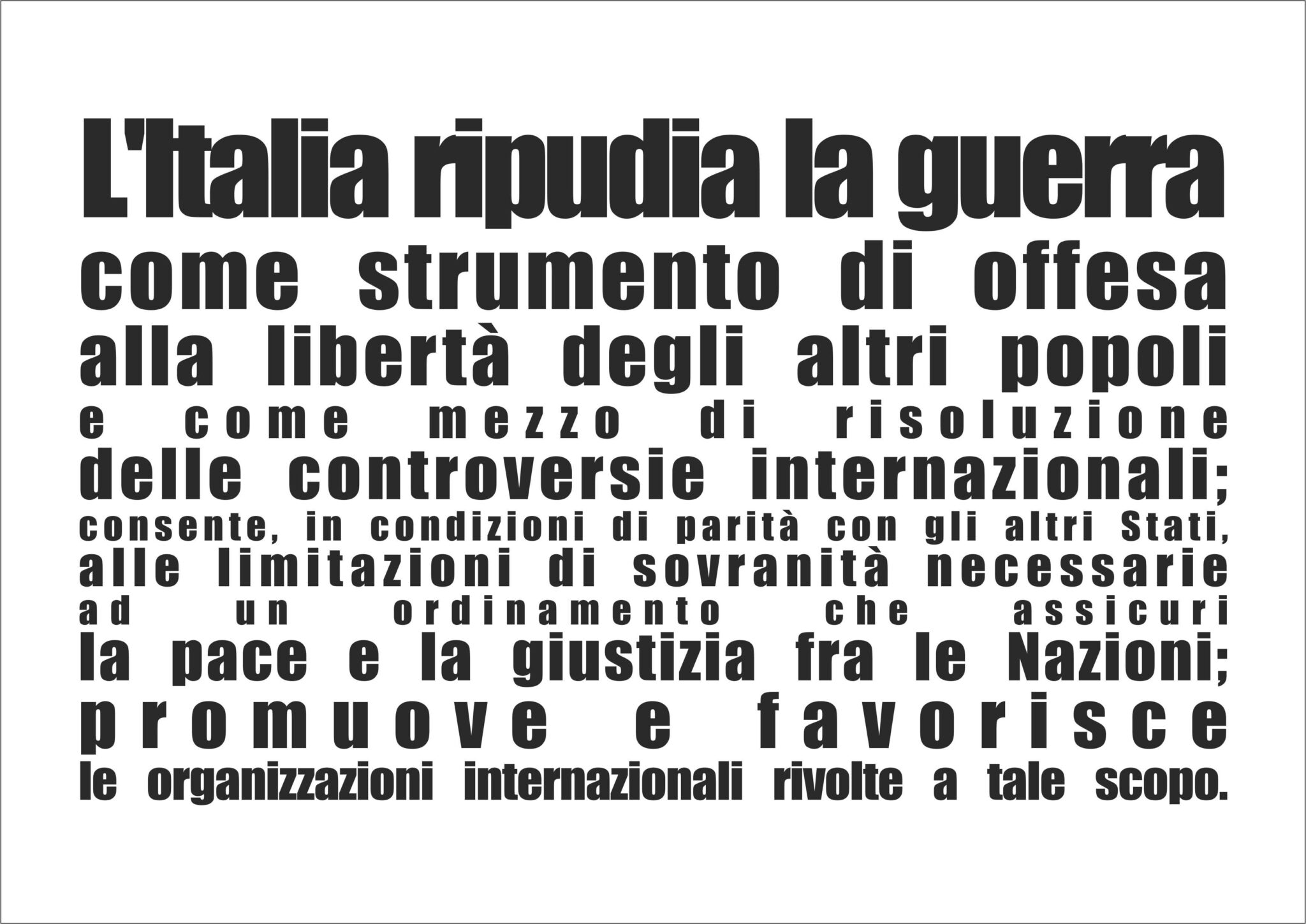 L’articolo 11. “L’Italia ripudia la guerra”…