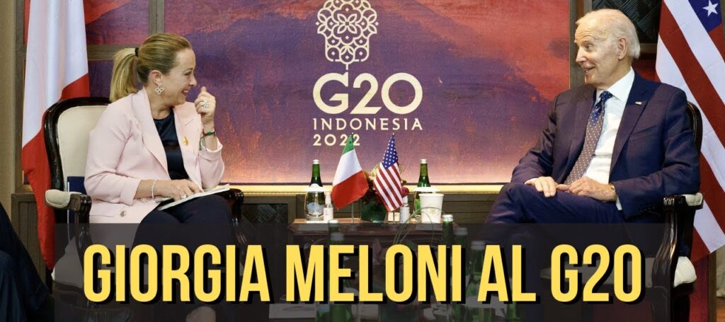 Giorgia Meloni al G20 con Biden